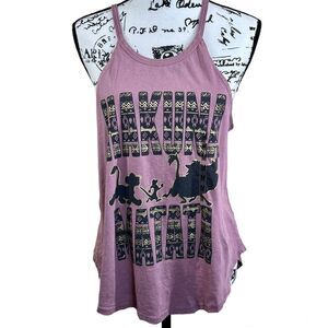 Disney's Lion King Tank Top "Hakuna Matata" mauve pink Simba Timon Pumbaa size M
